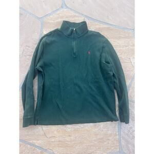 Polo Ralph Lauren Mens 1/4 Zip Green Estate Rib Sweater Size XL
